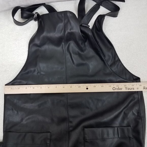 NEW ZARA S Jackie Faux Leather Jumpsuit Bloggers Favorite Crop Black Reversible - Picture 14 of 15